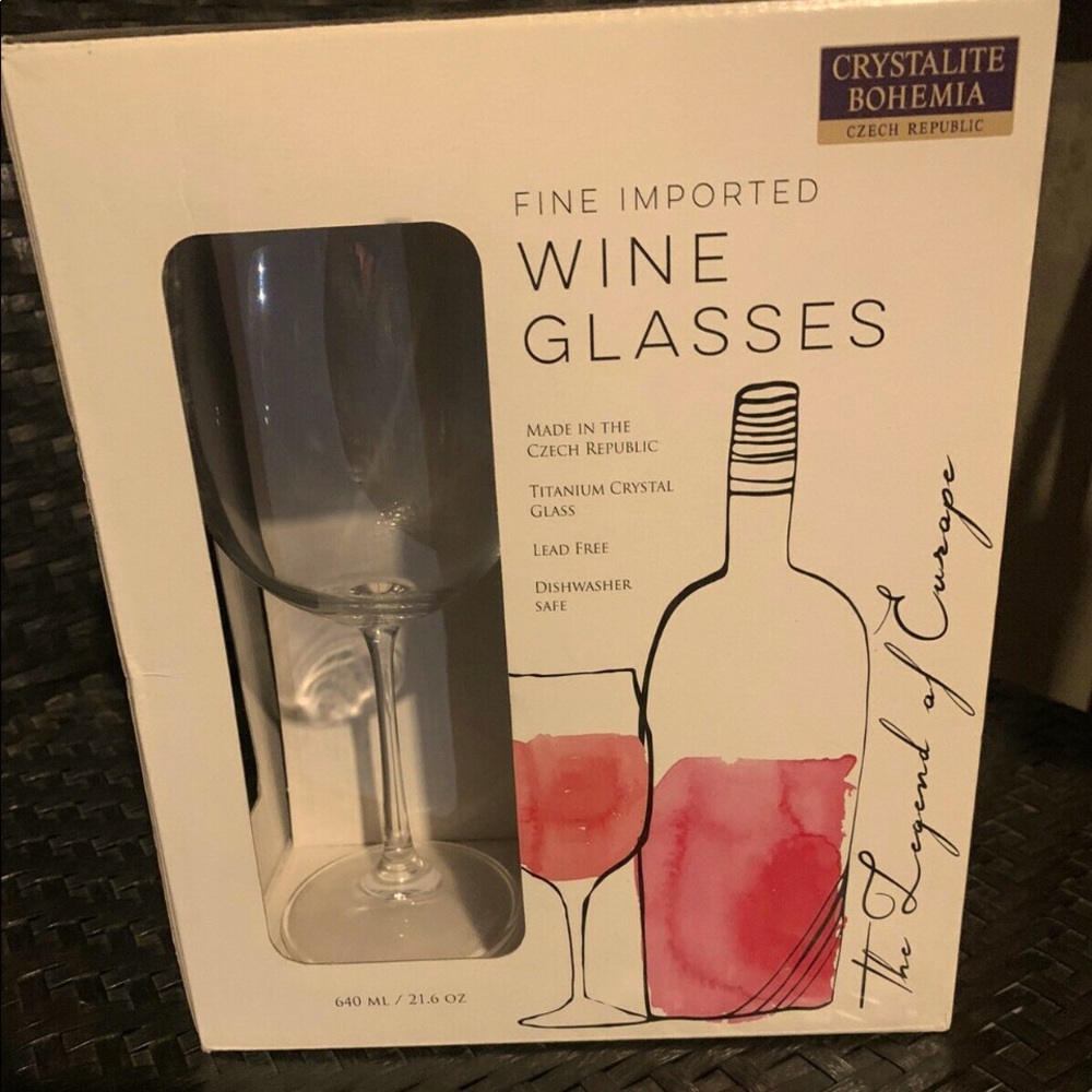 Brand new set of four wine glasses